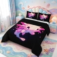 thumbnail image 2 of Manfei Underwater Axolotl Full Size Comforter Sets,Cute Salamander Pattern Bedding Comforter Set,Black Reversible,3 Pieces,1 Comforter and 2 Pillowcases, 2 of 7
