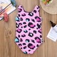 thumbnail image 3 of Jowowha Kids Girls One Piece Gymnastics Leotard Sleeveless Leopard Print Ballet Dance Unitard Pink L, 3 of 5