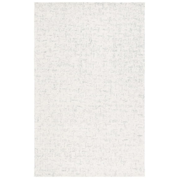 SAFAVIEH Micro-Loop Charlotte Solid Area Rug, Ivory/Grey, 8' x 10'