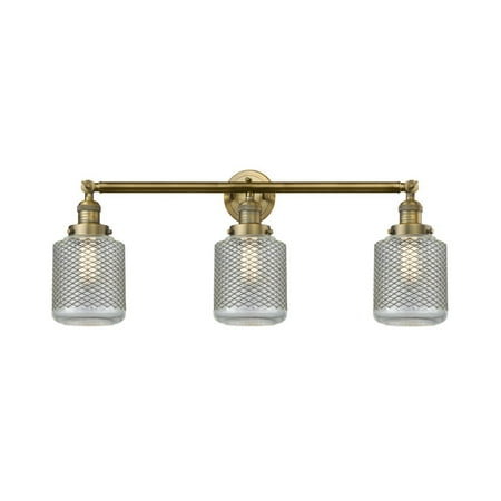 

Innovations 205-BB-G262-LED Stanton 3 Light Bath Vanity Light part of the Franklin Restoration Collection Brushed Brass