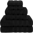 thumbnail image 1 of 6-Piece Towel Set Includes 2 Extra Large Bath Towels, 2 Hand Towels, and 4 Washcloths Ringspun Cotton is Extra Absorbent and Super Soft (Black)By TORUBIA, 1 of 5