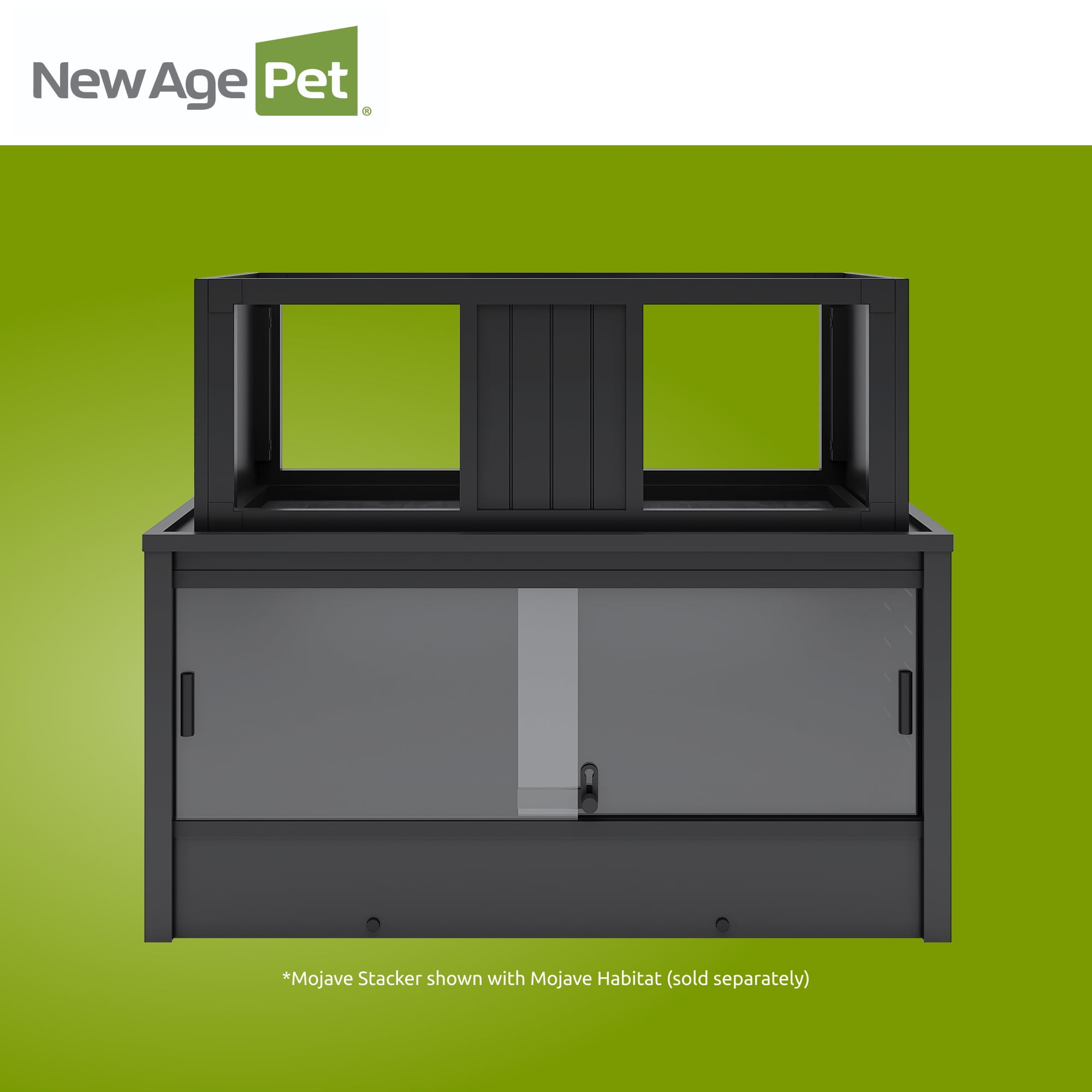 New Age Pet® ECOFLEX® Mojave Reptile Habitat Stacker in Medium 36" Black for Lighting