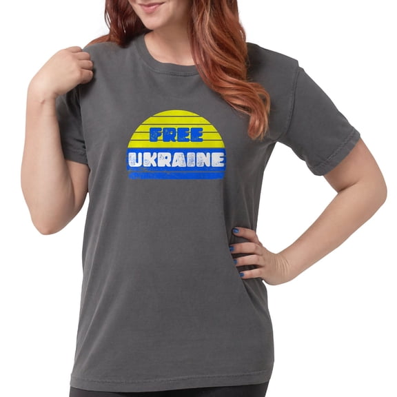 CafePress - Free Ukraine Women's Comfort Colors® T Shirt - Womens Comfort Colors® Shirt