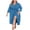 Blue, variant on Zeagoo Women Kimono Style Bathrobe Long Knit Lightweight Soft Sleepwear V Neck Comfortable Casual Loungewear