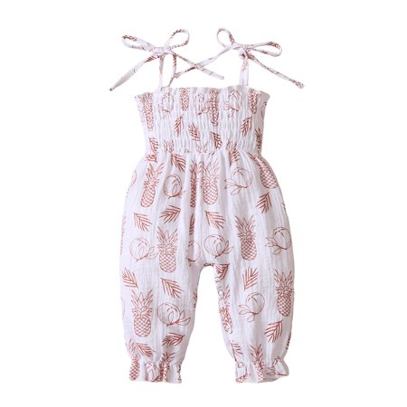 

Jdefeg Walk Through Romper Girls Sleeveless Romper Pineapple Printed Suspenders Jumpsuit Clothes Teen Girl Romper Dress Baby Layette Set Baby Layette Set White 80