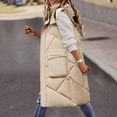 thumbnail image 2 of Lovskoo Womens Winter Coats Quilted Puffer Vest Warm Pocket Hooded Coat Long Jacket Sleeveless Parkas Outerwear Cotton Padded Outerwear Khaki, 2 of 6