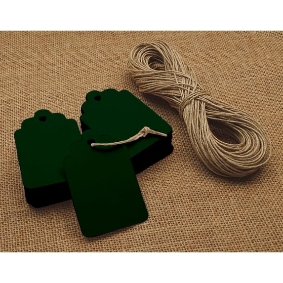 100 Pcs Gift Tags Rectangular Shape Blank Bonbonniere Wedding Favor Tags with Free Natural Jute Twine - Colours Available