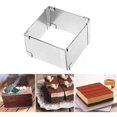 thumbnail image 5 of Stainless Steel Cake Ring Square Cake Mousse Mold Ring Cutter, Adjustable From 10cm To 18cm, 5 of 5