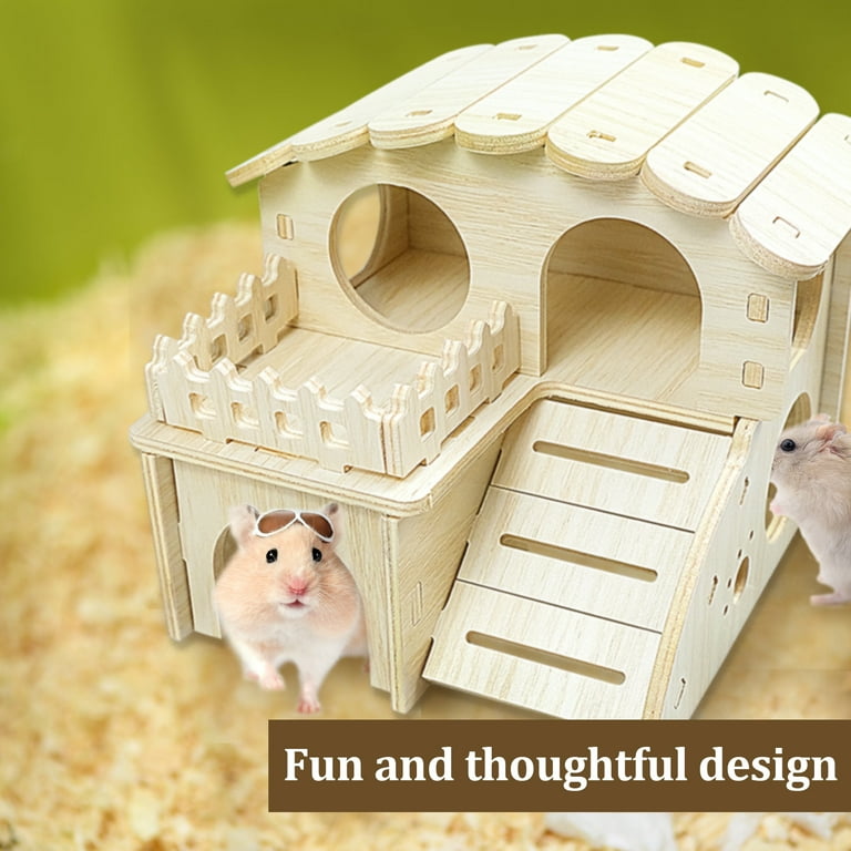 Hamster Toys Diy Bedding For Hamsters 2pcs Wooden Hamster Toys