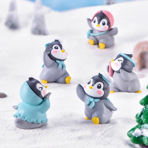 Gwong Decoración hogareña 6 unids Forma de pingüino Mini adornos Jardín Bonsai Dollhouse Descondor Decoración para el hogar Juguete Gwong 21051998