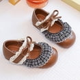 thumbnail image 4 of YunPes Girls Mary Jane Shoes Ruffle Gingham Lace Trim Flats Princess Shoes with Bowknot Ankle Strap Elegant Vintage Dress Shoes, 4 of 9