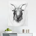 thumbnail image 1 of Goat Tapestry, Vintage Engraved Image of Goat Head Drawing Wildlife Ruminant Mammal Concept, Fabric Wall Hanging Decor for Bedroom Living Room Dorm, 5 Sizes, Black and White, by Ambesonne, 1 of 1