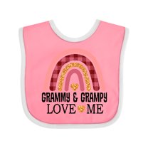 Inktastic Grammy and Grampy Love Me Grandchild Rainbow Girls Baby Bib