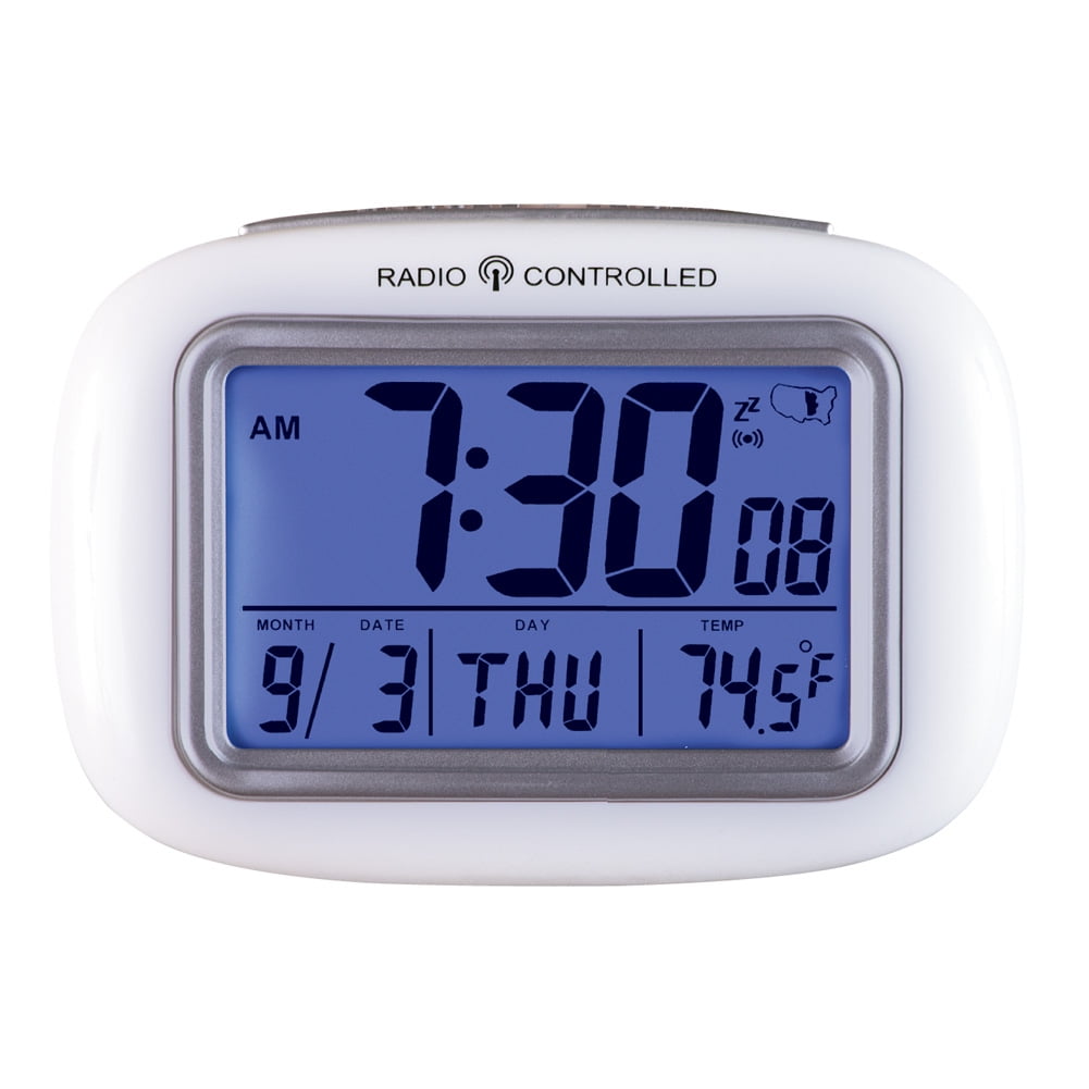 Precision Quality Radio Controlled Colour Display Alarm Clock Black New 