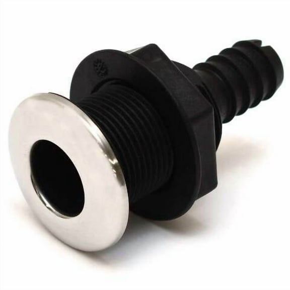 Attwood Boat Straight Thru Hull 68554-3 | 3/4 Inch Composite w/ SS Cap