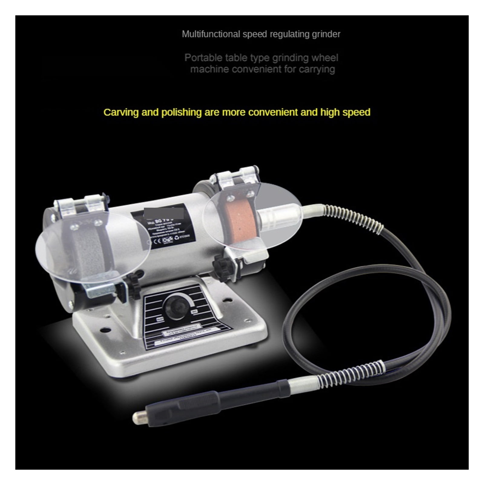 Household Desktop Grinder Speed Motor, Jade Polishing Machine, Multi-function Sharpening Machine Small Grinder 3 Inch 150W ,Powerhouse Performance