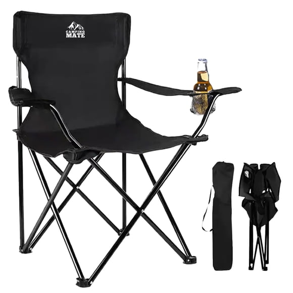 Silla Plegable de Playa CJR Con Funda Negro