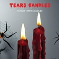 thumbnail image 4 of 6 Pack Vampire Tears Taper Candles, 10 inch Tall Bleeding Candles, Soundvalue Unscented Black Tapered Candlesticks, Spooky Blood Drip Candles Set for Halloween Party Gothic Home Decorations, 4 of 6