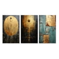 thumbnail image 2 of Designart "Vintage Minimalism Full Moon Mystery II" Modern Geometric Wall Art Set Of 3 - Abstract Geometric Gold Canvas Set For Living Room Decor, 2 of 6
