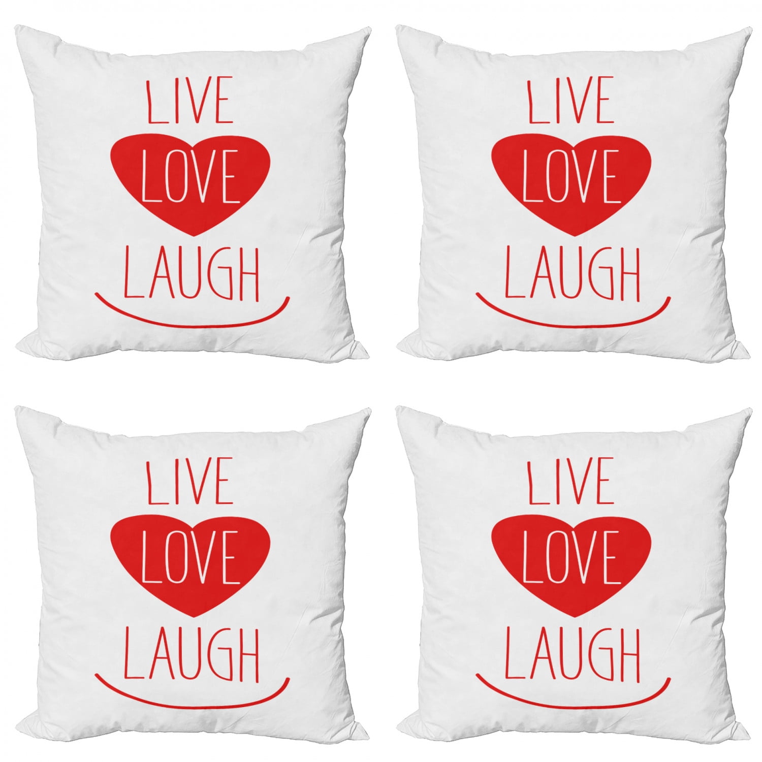 Live Laugh Love Throw Pillow Cushion Case Pack of 4, Way of Life Style