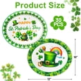 thumbnail image 2 of 30pcs St. Patrick's Day Oval Paper Plates Shamrock Green Disposable Plates Tableware Happy St. Patrick's Day Party Dinner Supplies, 2 of 3