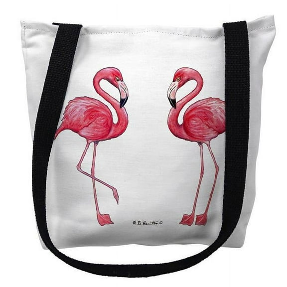 Flamingo White Background Small Tote Bag 13x13 16 inches x 16 inches