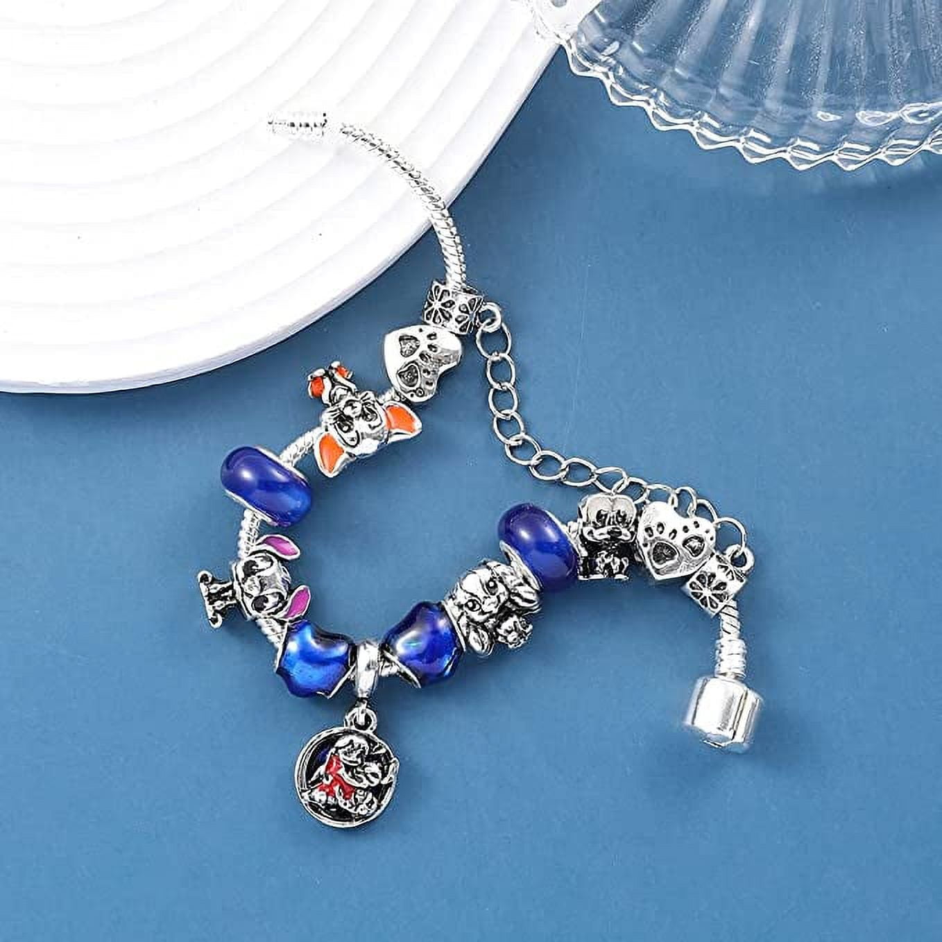 Lilo & Stitch Ohana Heart charm Disney Inspired Bangle Charm Bracelet Ohana  Means Family option to personalize laser engraved custom name