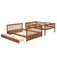 thumbnail image 3 of Aukfa Full over Full Bunk Bed with Two Storage Drawers, Wood Convertible Two Bed for Kids Teens - Walnut, 3 of 8