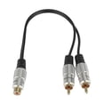 thumbnail image 1 of Bluelans 2 Rca macho a 1 Cable adaptador divisor hembra/cable dividido de Audio para subwoofer, 1 of 5