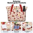 thumbnail image 2 of Tote Bag for Women - Beige Christmas Santa Pattern Shoulder Bag - Large Utility Work Duffle Bag with Zipper Handbag for Travel, Work, Sprots, 2 of 5
