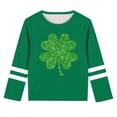 thumbnail image 4 of vdgthytj St. Patrick's Day Shirts for Kids Shamrock Crewneck Long Sleeve Tops Casual Holiday Graphic Tee, 4 of 5