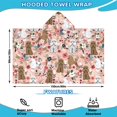thumbnail image 2 of Poodle and Pioneer Flower Hooded Bath Towel，60"x35" for Ages 3 To 12 Kids, Quick Dry Lightweight Soft Microfiber Hood Beach Towel Cover Up for Kids, 2 of 7
