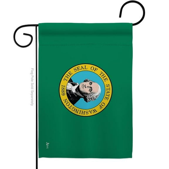 Americana Home & Garden G142548-BO 13 x 18.5 in. Washington American State Garden Flag with Double-Sided Horizontal House Decoration Banner Yard Gift
