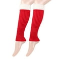 thumbnail image 5 of SuTry Women's Leg Warmers Fashion Winter Solid Color Woolen Knitted Warmkeeping Fabric Cold Weather Heap Socks(Red,Free Size), 5 of 5