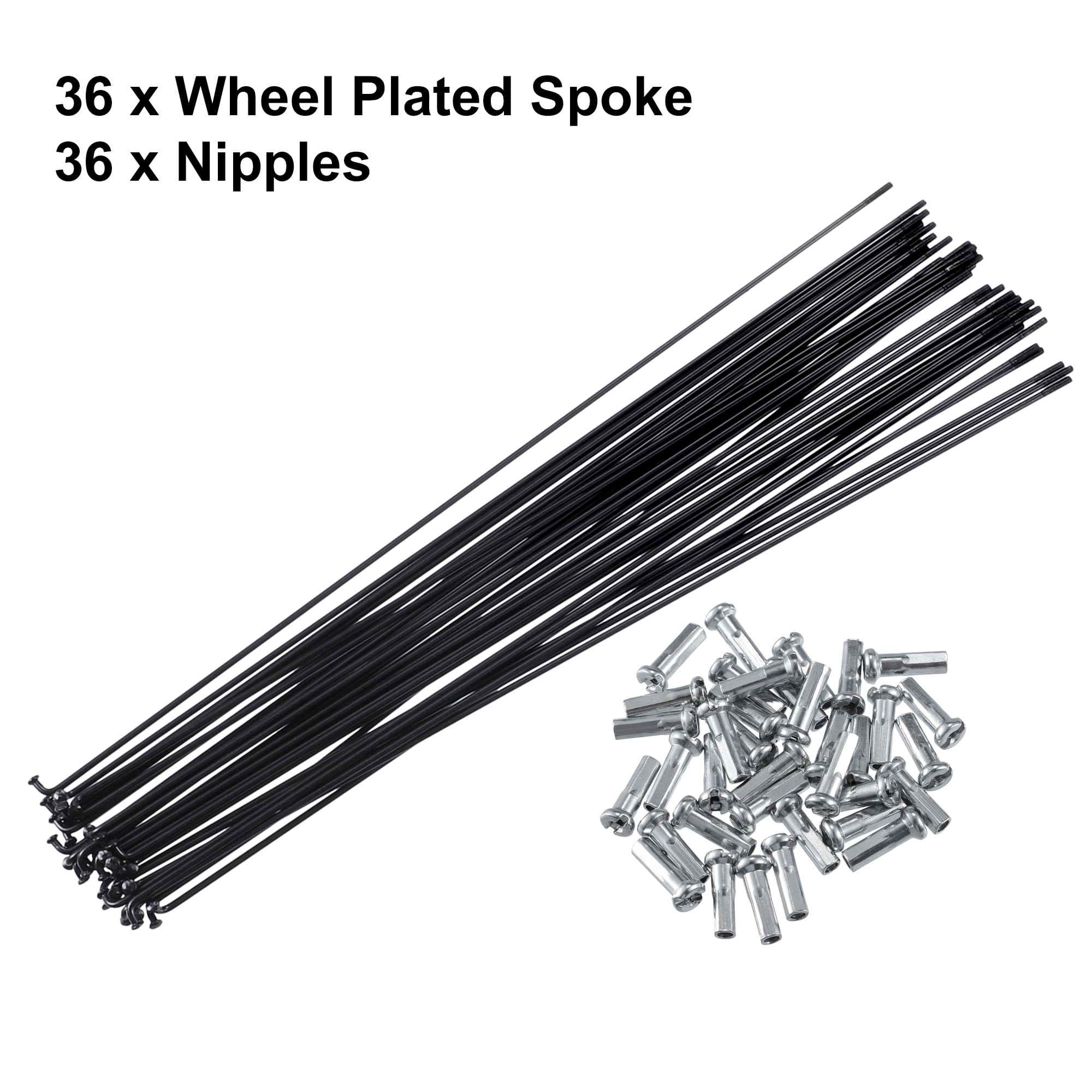Unique Bargains 36Pcs 14G 270mm Length Bicycle Steel Spokes Motorcycles Wheel Spokes