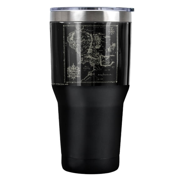 Lord of The Rings Map of Me Stainless Steel Tumbler 30 oz Coffee Travel Cup, Vacuum Insulated & Double Wall with Leakproof Sliding Lid