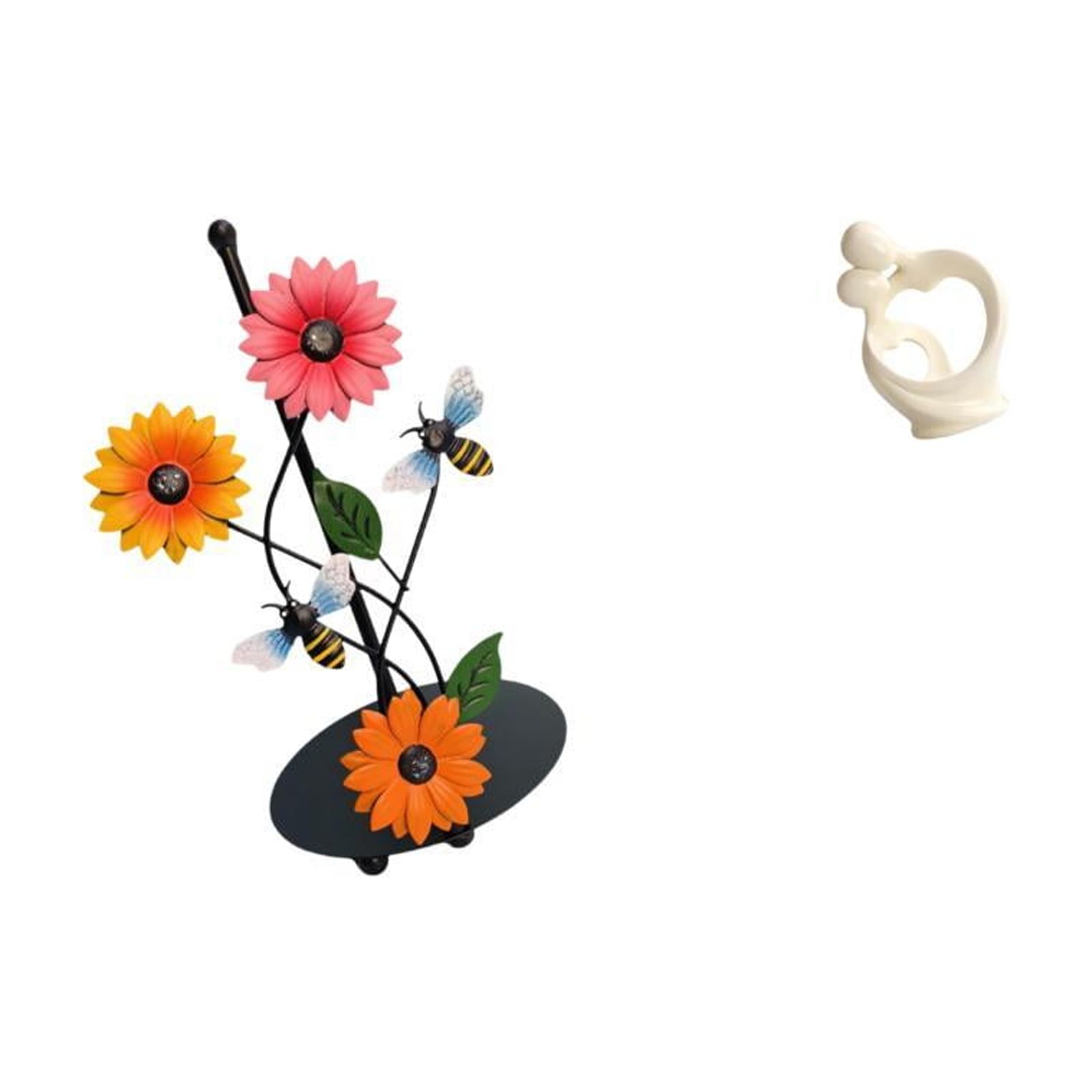 Fiocias Toilet Paper Holder Paper Towel Holder Countertop Abstract Statue Resin Sculpture Modern Art Figurine with Iron Material Suitable for Kitche