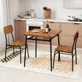 thumbnail image 4 of Gymax 3-Piece Wood Square Kitchen Table & Chair Set w/ Metal Frame Storage Rack, 4 of 10