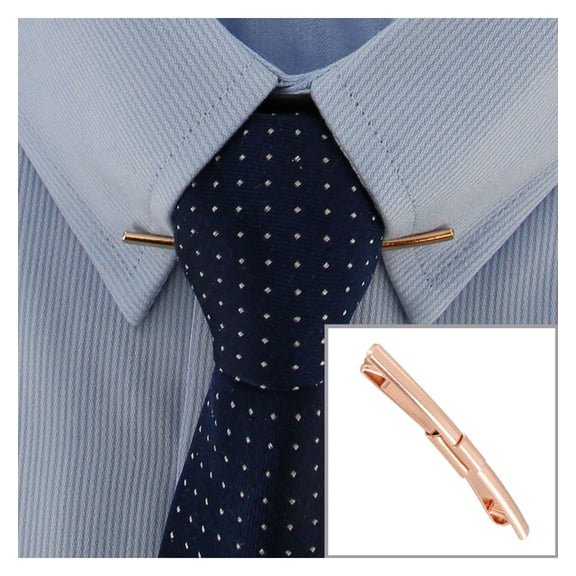 Rose Gold Tone Collar Bar Clip 2 1/8" Mens Adult Male