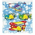 thumbnail image 3 of Ambesonne Cartoon Shower Curtain, Airplanes Sky, 69"Wx84"L, Multicolor, 3 of 5