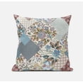 thumbnail image 5 of Arizona Floral Patches Suede Zippered Pillow W Insert in Brown Pink 20 x 20, 5 of 7