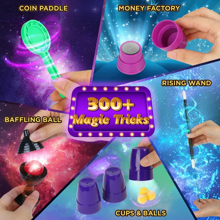Carsky Kids Magic Kit with Cape & Wand, 300+ Magic Tricks Set with