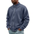 thumbnail image 3 of Men's Casual Corduroy Jacket Lightweight Zip Up Vintage Jacket Collared Bomber Jacket with Kangaroo Pockets, 3 of 6