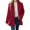 Red, variant on Women's Double Breasted Turtleneck Coat – Long Sleeve Knit Jacket with Round Neckline