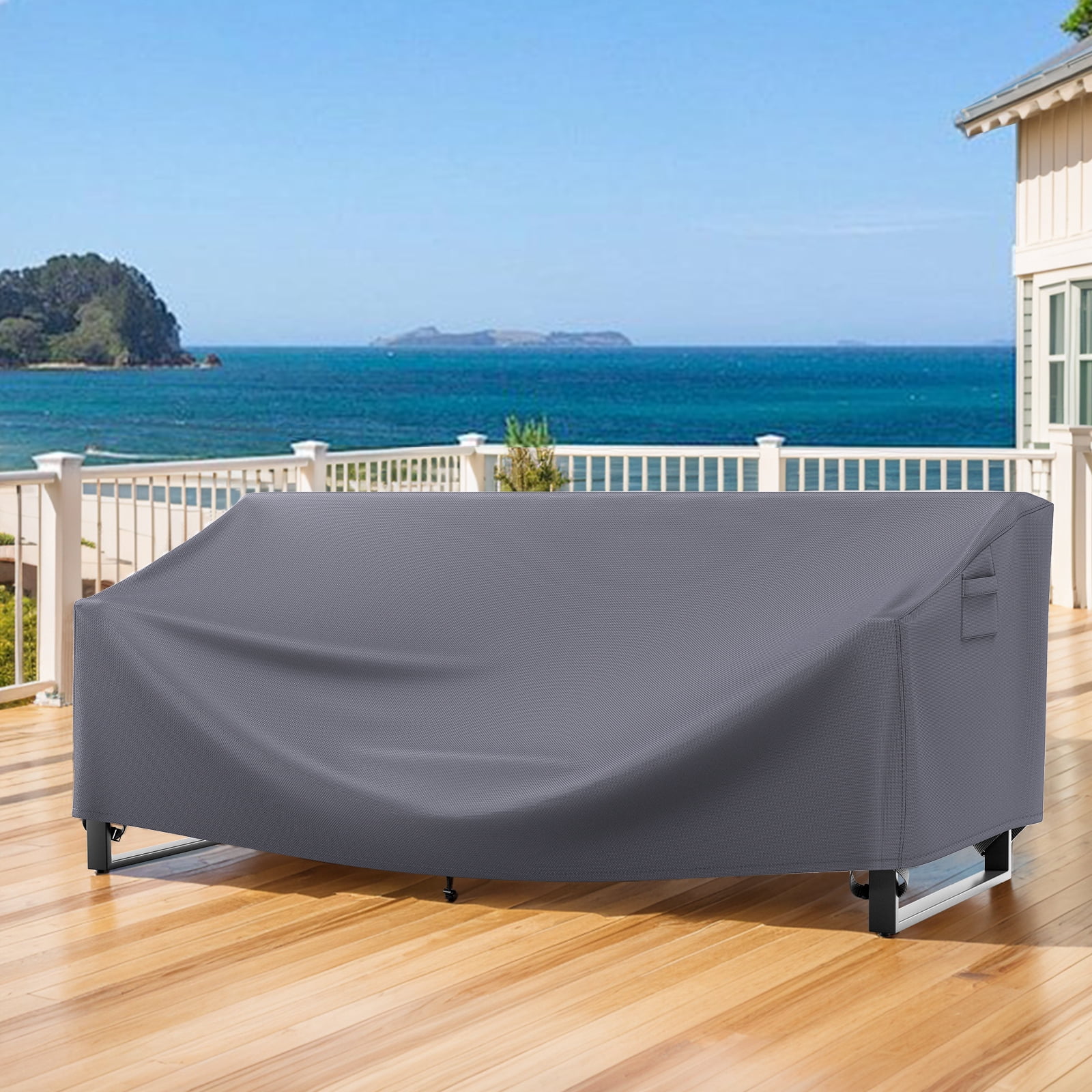 POCASSY Outdoor Furniture Cover Waterproof - 600D Oxford Waterproof Patio Furniture Cover with Handle and Storage Bag for Outdoor Sofa Outdoor Chair, 83"*34"*28", Gray