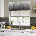 thumbnail image 5 of Grey Ombre Valances for Windows, Decorative Rod Pocket Window Valance Curtains, Contemporary Gradient Abstract Art Short Curtain Drapes for Kitchen/Bathroom/Living Room, 2 Panels, 42" W x 18" L, 5 of 8