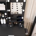thumbnail image 5 of SAYGOGO Vanity Desk with LED Mirror & Power Outlet, Hairdryer Holder & Stool, Compact for Small Bedrooms, Black, 5 of 9