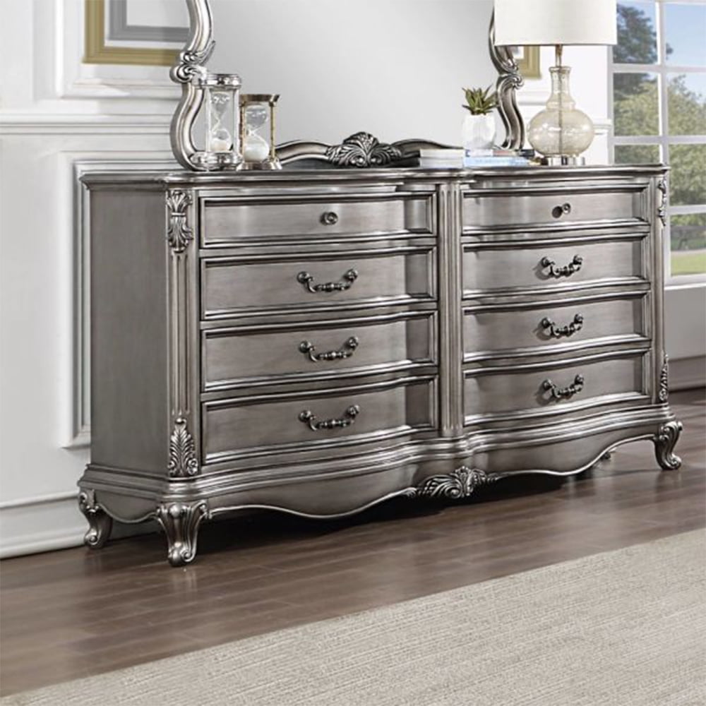 Pulaski Furniture Rhianna Solid Wood 8-Drawer Dresser, Carved Glam