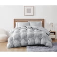 thumbnail image 3 of Truly Soft Cloud Puffer Boxed Pleat 100% Microfiber Polyester Grey 3-Piece Full/Queen Comforter Set, Solid Casual themed, Adult Bedding, OEKO-TEX Certified, 3 of 12