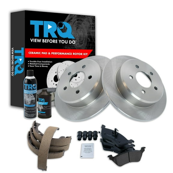 TRQ Rear Brake Pad & Rotor Kit BKA38432 Fits Select 2001-2007 Dodge Caravan , 2001-2007 Dodge Grand Caravan , 2001-2007 Chrysler Town & Country